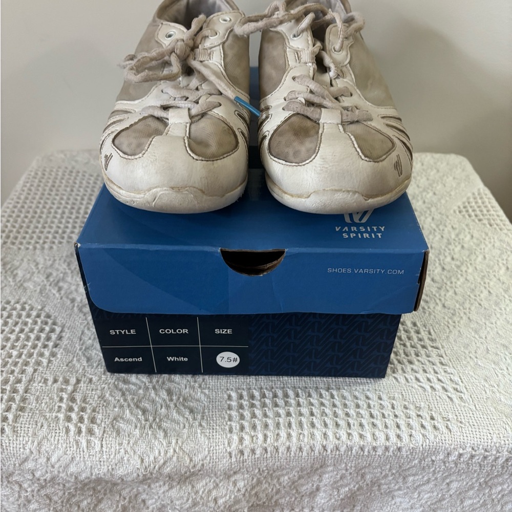 Varsity Women's Sneakers - Cream and White. Cheerleading shoes.